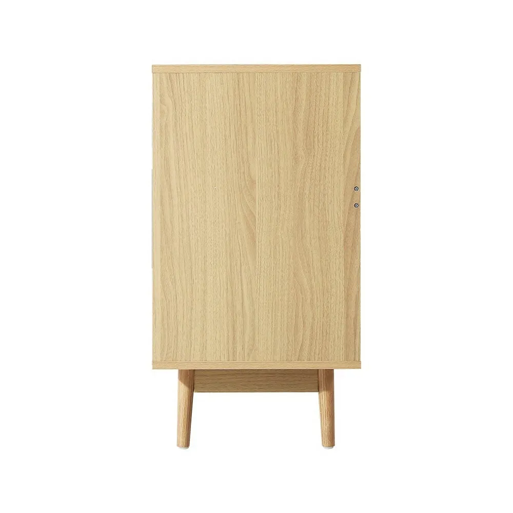 2 x Bedside Tables with Drawer & Tallboy With 6 Drawers Rattan Bedroom Package