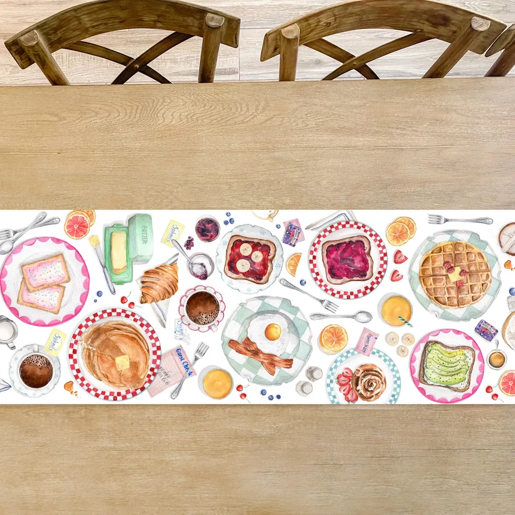 Breakfast At the Diner Brunch Table Runner
