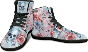 High Top Skull Print Barefoot Shoes - Zero Drop Non Slip Running Shoes, Gym Shoes, Grounded Footwear for Men