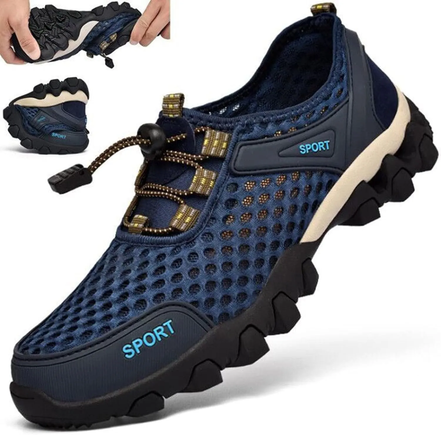 Men Hiking Shoes Outdoor Breathable Sneakers Travel Walking Shoes Casual Jogging Driving Shoes Running Shoes