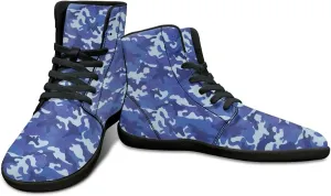 Men's High Top Camo Design Barefoot Travel Shoes, Zero-Drop, Non-Slip and Rubber Sole