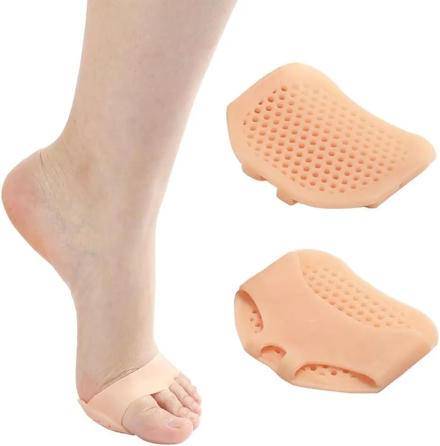 Metatarsal Pads for Men & Women - 4PC Gel-Infused Ball of Foot Cushions- Metatarsalgia Pain Relief Insoles -Forefoot Support for Running, Work Shoes, Plantar Fasciitis (S)