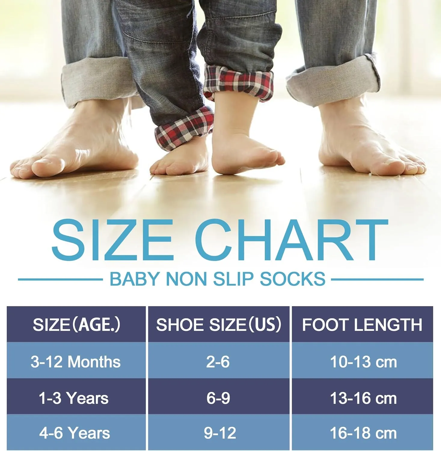 SDBING Baby Boys Girls Grips Socks Infant Toddlers Kids Non Slip Warm Thick Cotton Ankle Crew Socks with Grippers