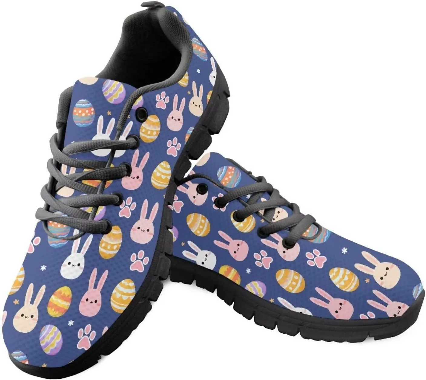 Womens Trainers Sports Running Shoes Lightweight Causal Tennis Shoe Non Slip Gym Workout Shoes Easter St. Patrick's Day Sneakers Black Sole Size 5-12